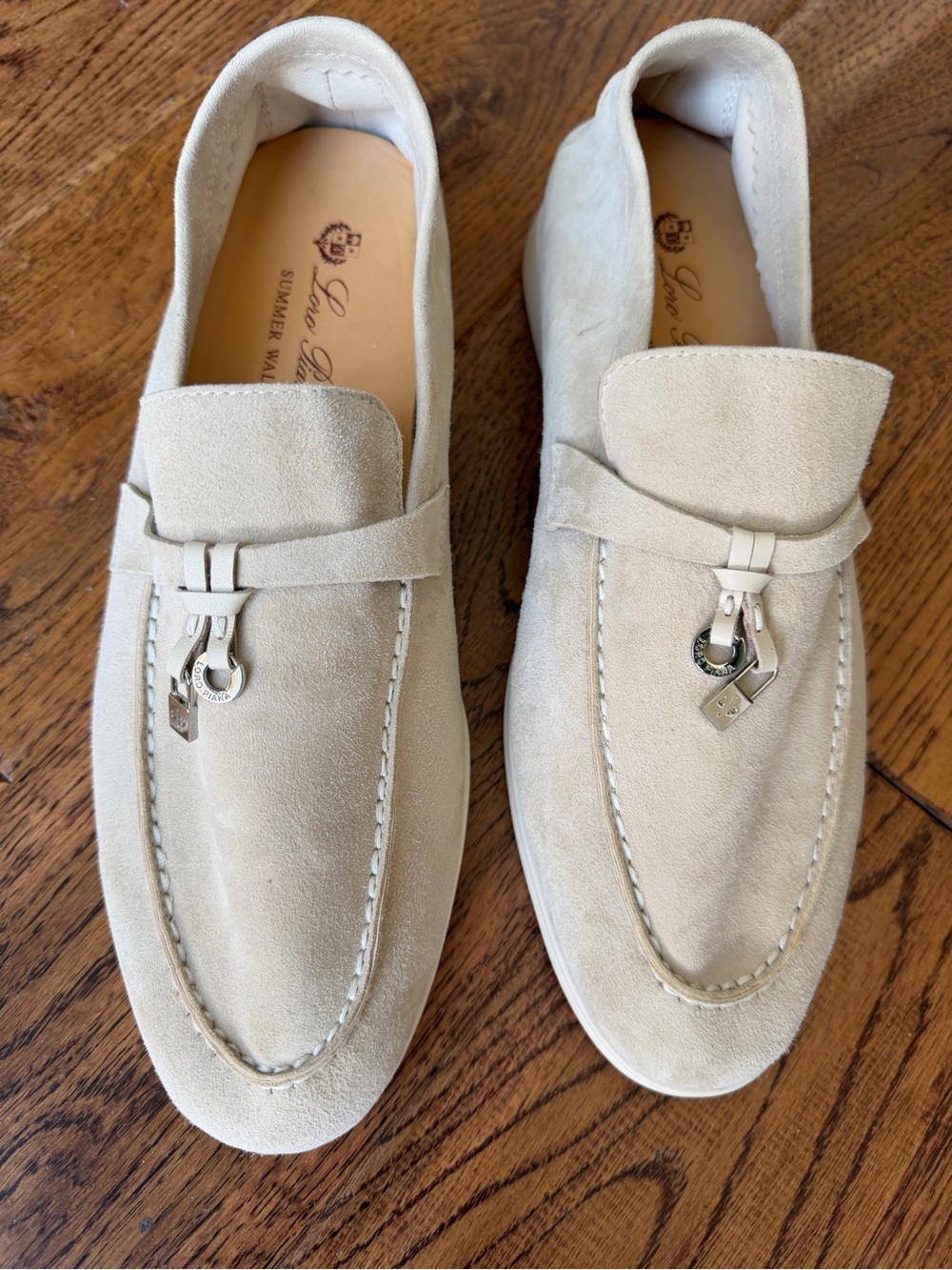 Loro Piana Summer Charms Walk Loafers EU 39 US 8.5 Beige Suede Made in Italy